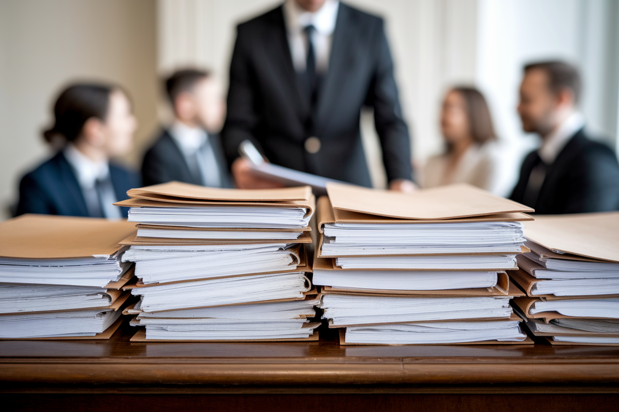 bureau-notaire-papiers-empiles-clients