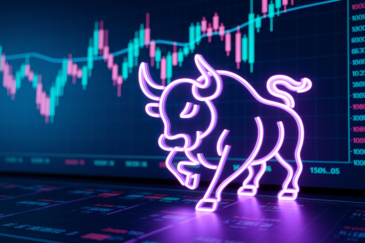 taureau-neon-lignes-graphes-crypto